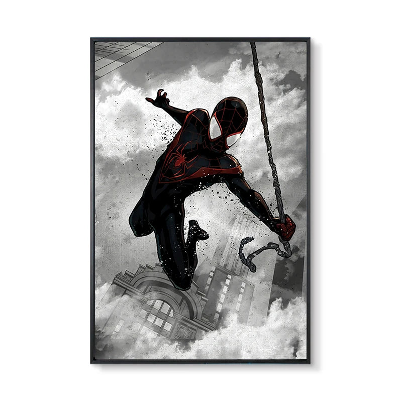 Marvel Super Hero Decorative Painting Anime Spider Man Art Poster Retro American Film Mural Home Childrens Room Wall Decor Print