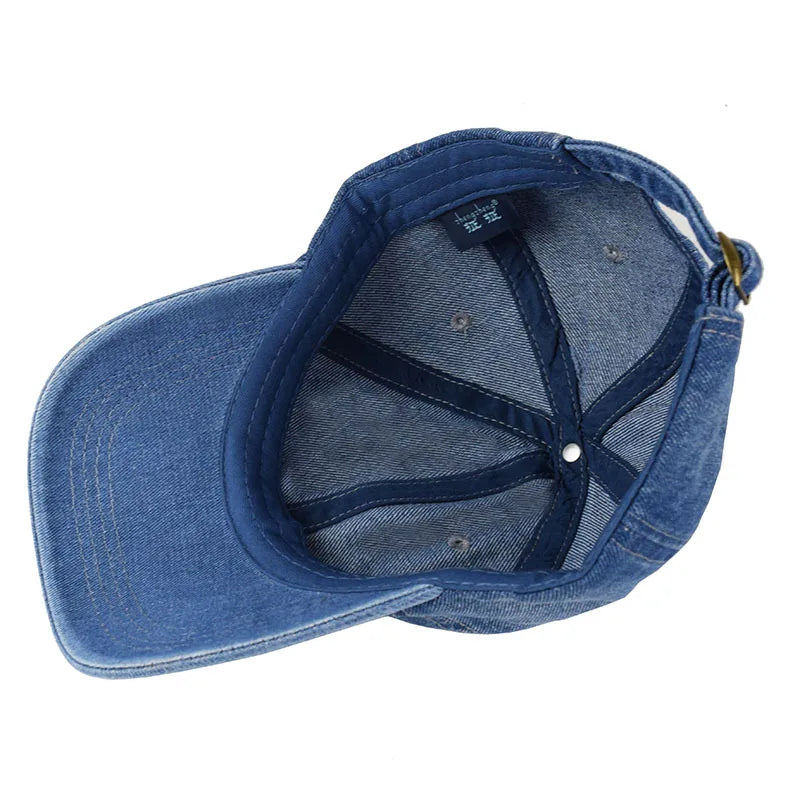 Vintage Washed Cotton Baseball Cap Men Women Denim Dad Trucker Hat Outdoor Adjustable Snapback Cap