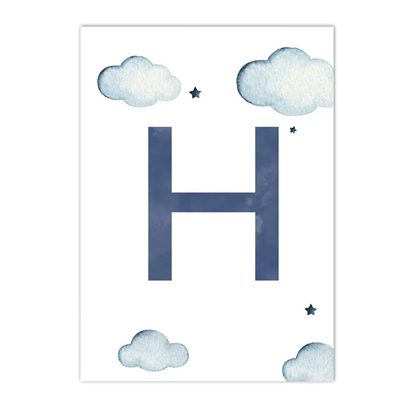 Hot Air Balloon Canvas Poster Custom Name Art Painting Blue Helicopter Plane Print Pictures Nursery Wall Posters Kids Room Decor