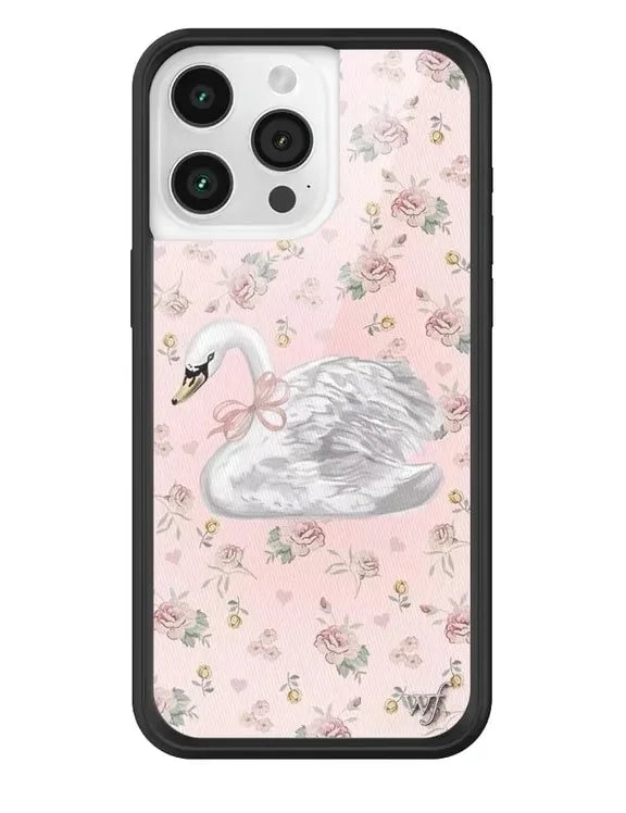 Wildflower Ins Cute Cartoon Phone Case for iPhone Leopard Print Cherry Pink Cat Brown 13 Pro 14 Pro 15 Pro WF Strawberries case