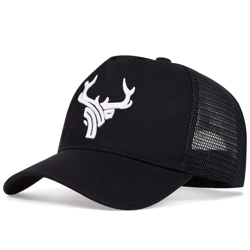 Antler Embroidered Baseball Cap Hip Hop Hat Adjustable Fashion Men Women Summer breathable Mesh Caps Casual sun Hat Dad Hats