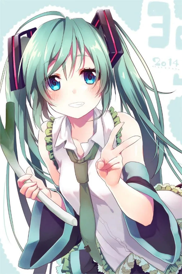 H-Hatsune Anime Miku-Poster Cartoon beautiful girl Anime Canvas Print Poster Poster Wall Art Decoration For Home Room Decoration