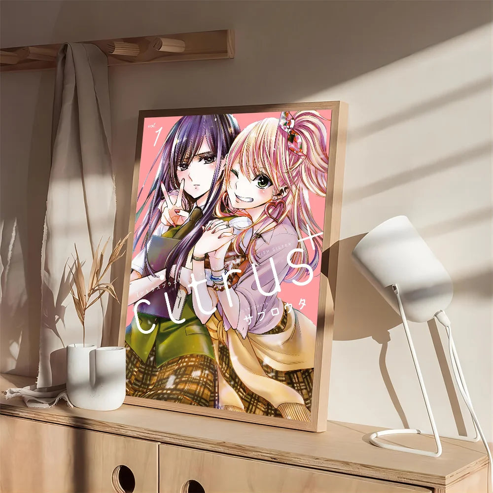 Japanese Anime Citrus Movie Sticky Posters Retro Kraft Paper Sticker DIY Room Bar Art Wall Painting
