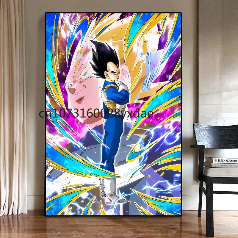High Quality Classic Hot-blooded Anime Dragon Ball Goku Vegeta HD Poster Picture Living Home Decor Mural Painting Birthday Gifts