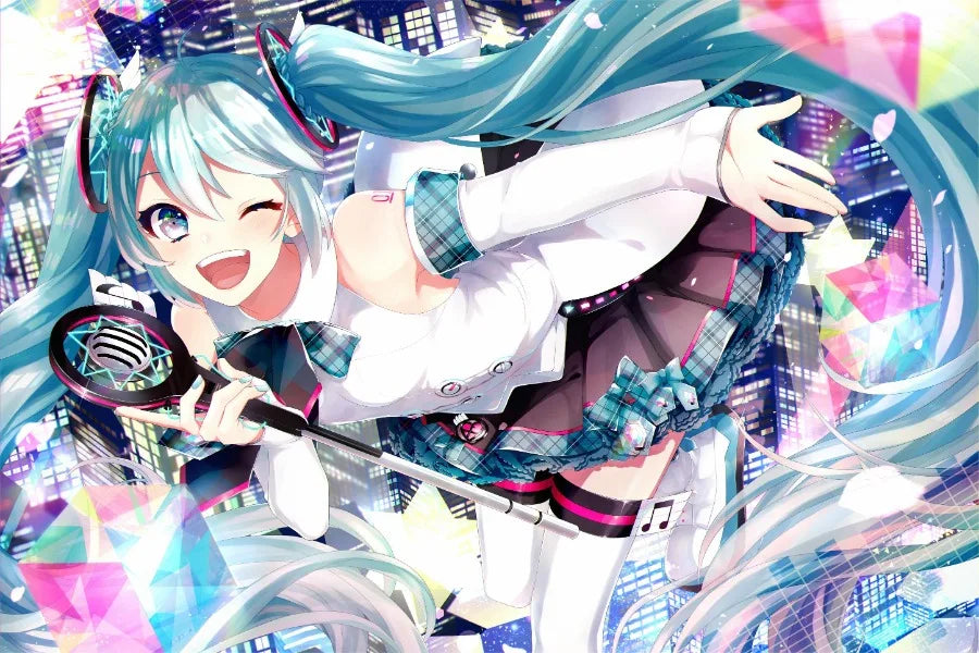 H-Hatsune Anime Miku-Poster Cartoon beautiful girl Anime Canvas Print Poster Poster Wall Art Decoration For Home Room Decoration