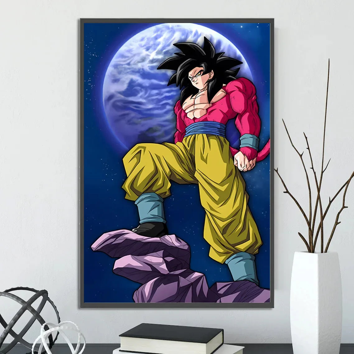 Dragon Ball Self-adhesive Poster Saiyan Goku Anime Wallpapr Figures Home Decoration Painting Pictures Wall Art Birthday Gift