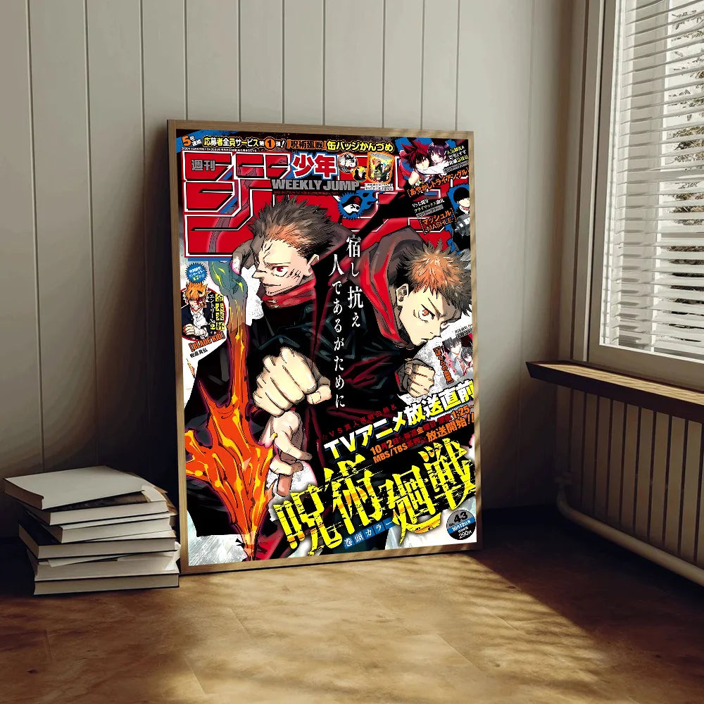 Jujutsu Kaisen Anime Anime Posters Sticky HD Quality Wall Art Retro Posters for Home Kawaii Room Decor