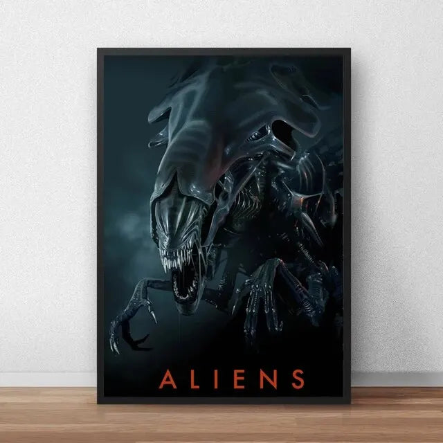 Classic Sci-Fi Alien Movie Poster, Retro Style Canvas Painting, Astronaut Space Print, Ideal Wall Art for Home Room Decoration