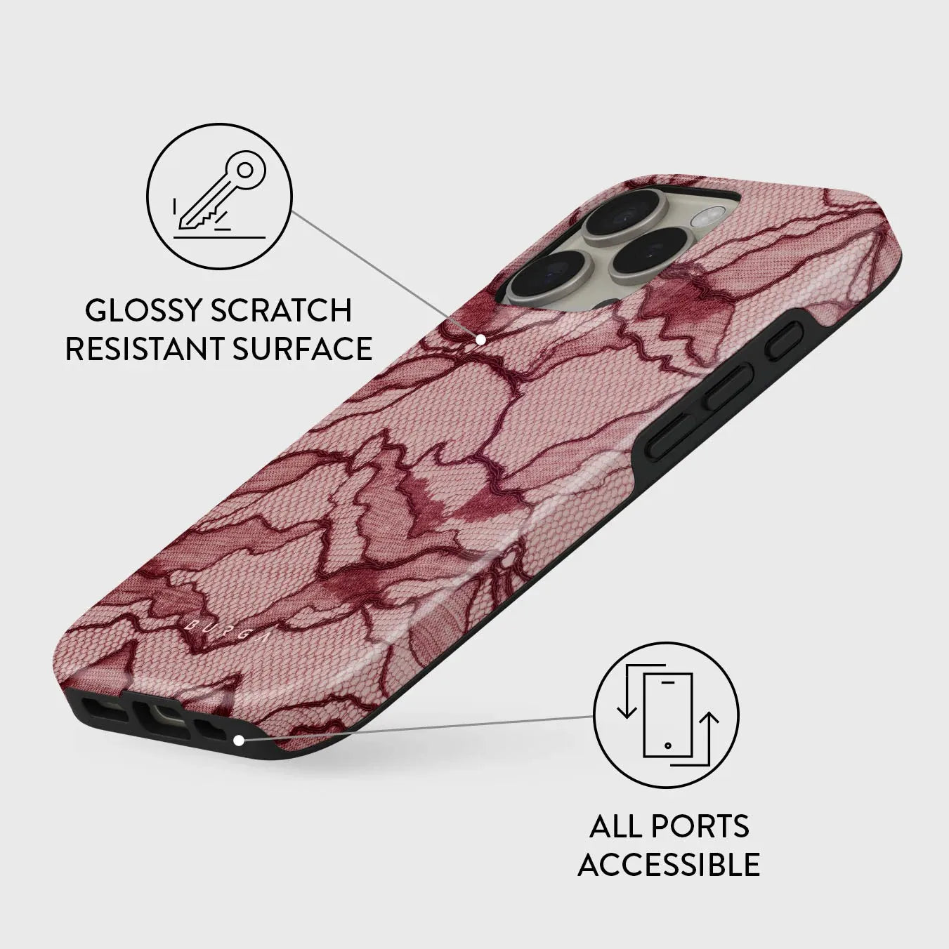 Crack BURGA Phone Case for iPhone 16 15 14 13 12 11 X XS XR XSMAX 7 8 Pro Max Plus Luxury Double-layer Back Cover