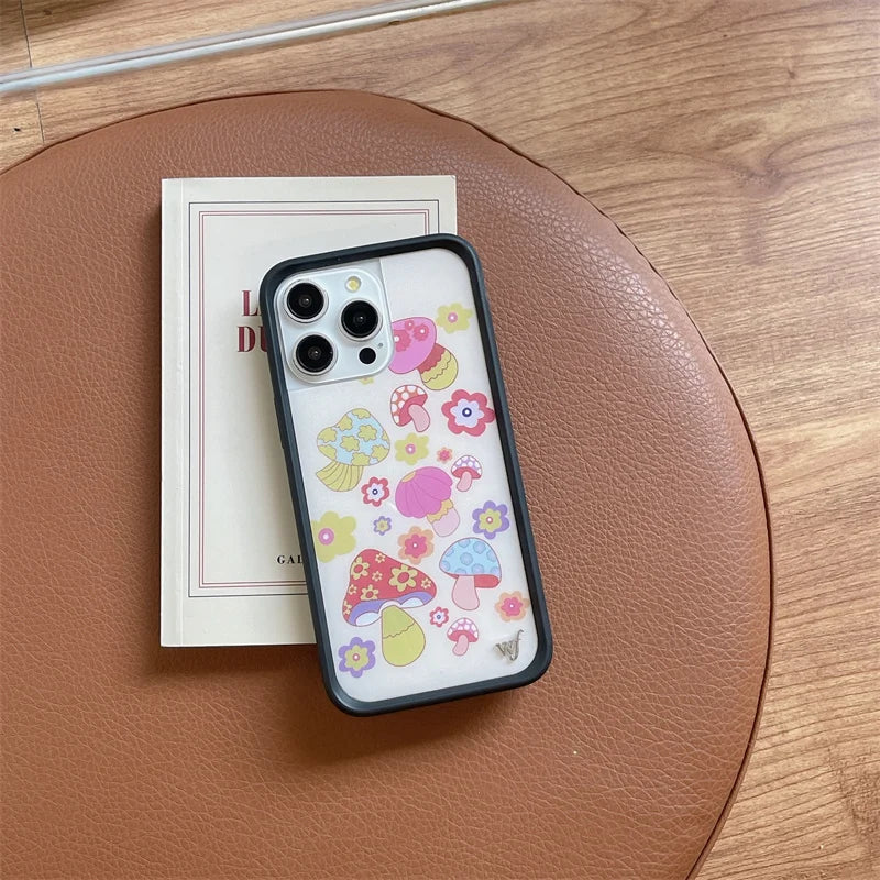 Wildflower 3D Wonderland Rabbit Phone Case for iPhone 16 15 14 13 12 Pro Max Plus 15plus Gemstone WF metal Logo Cover Funda