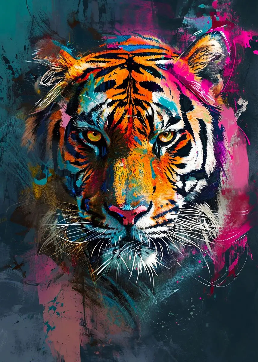 Abstract Animals Lion Tiger Wolf Graffiti Art Canvas Painting Colorful Animal Wall Art Poster Prints Pictures Living Room Decor