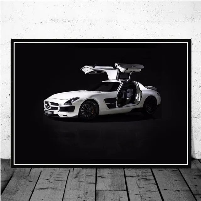 Back To The Future Car Canvas Art Print Retro Movie Wall Decor for Living Room Home Decor Poster