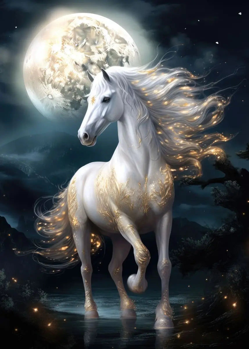 Fantasy Horses Poster Magic Natural Animals Fantasy Prints Canvas Painting Wall Art Pictures Home Living Room Modern Decoration