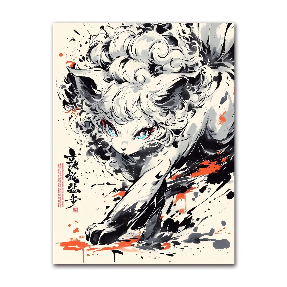 Anime Figures Pokemon Ink Painting Painting Canvas Painting Posters and Prints Wall Art Picture for Living Room Children Gift
