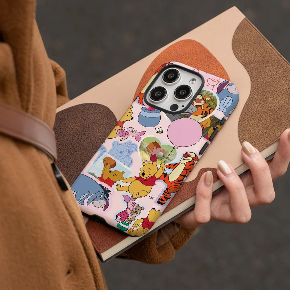 Winnie The Pooh Sticker Phone Case Phone Case Film shell For iPhone 16 15 14 13 12 11 Pro Max Plus
