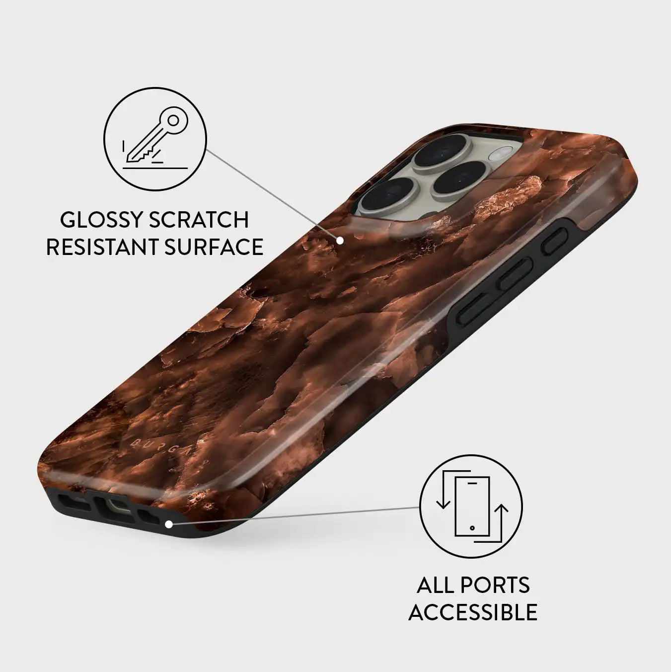 Toasted Chestnut - Brown BURGA Phone Case for iPhone 16 15 14 13 12 11 X XS XR XSMAX 7 8 Pro Max Plus Double-layer Back Cover