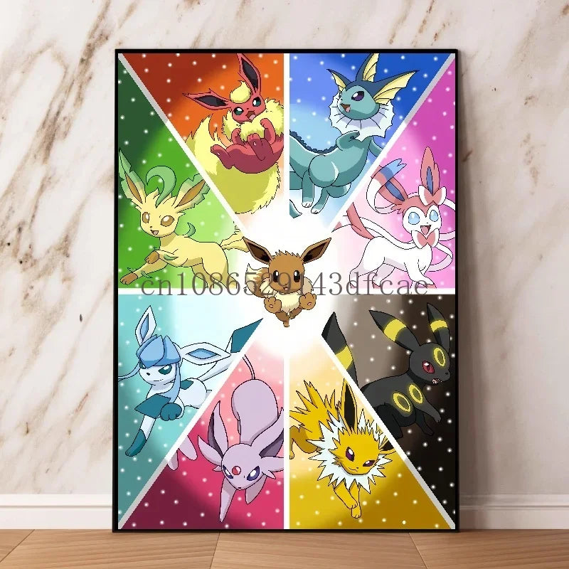 Pokemon Peripherals Pikachu Gyarados Squirtle Charmander Canvas Painting Anime Wall Art Prints Living Room Decor Posters Gifts