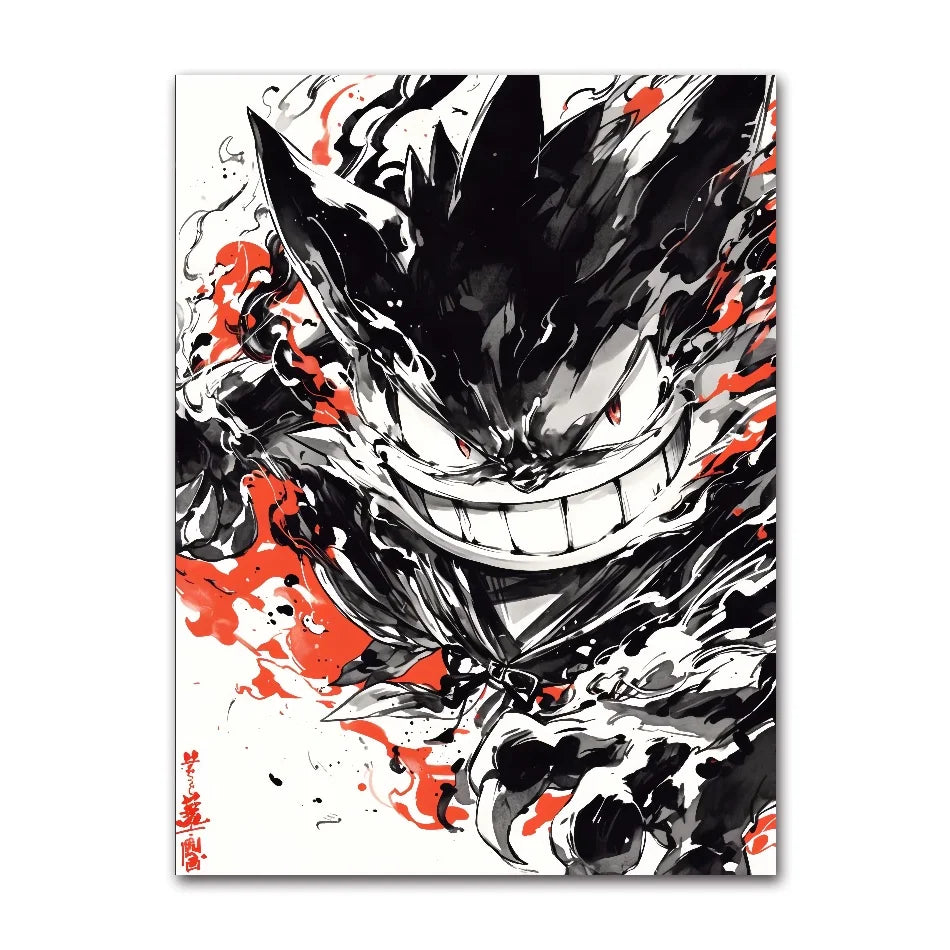 Anime Figures Pokemon Ink Painting Painting Canvas Painting Posters and Prints Wall Art Picture for Living Room Children Gift