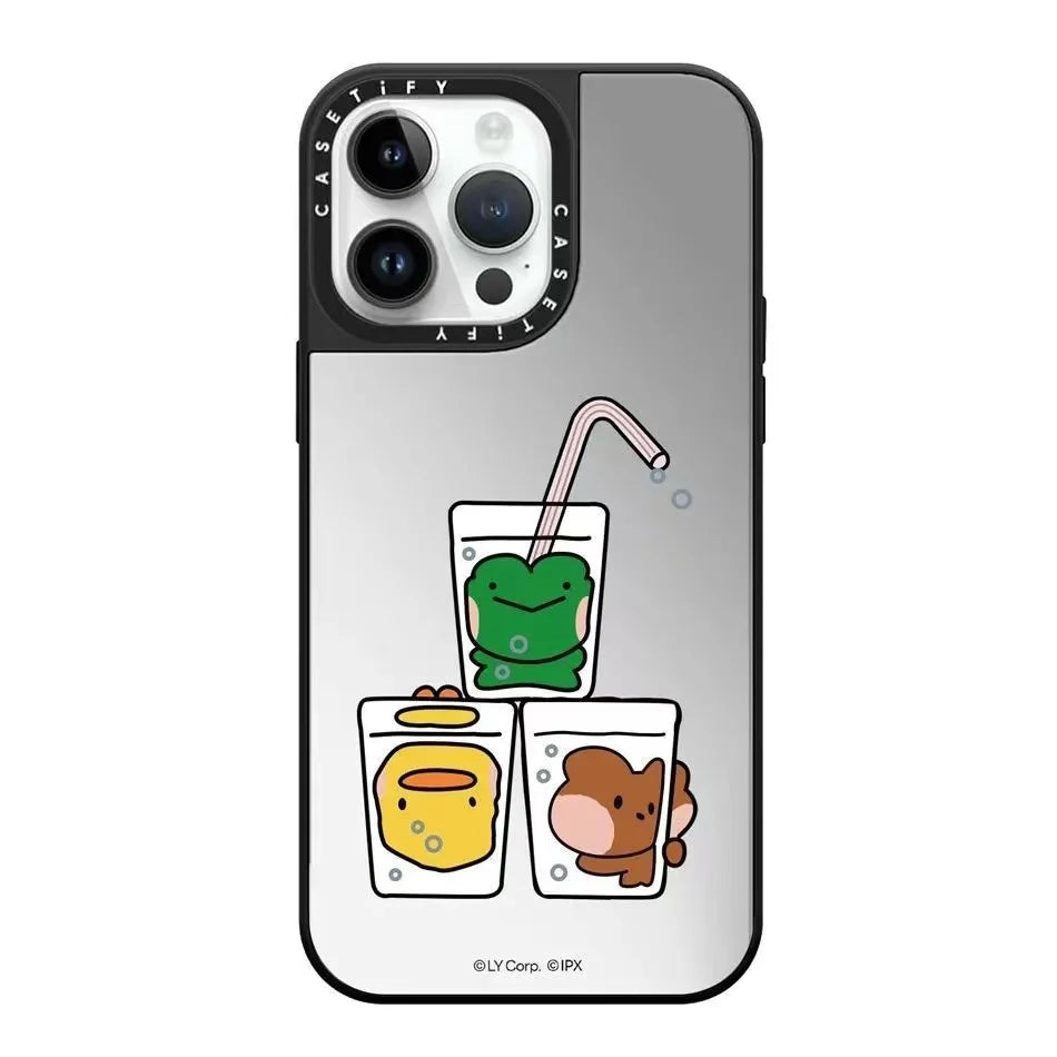 Garden Big Frog Mirror Apple 16 Pro Max Cartoon Phone Case