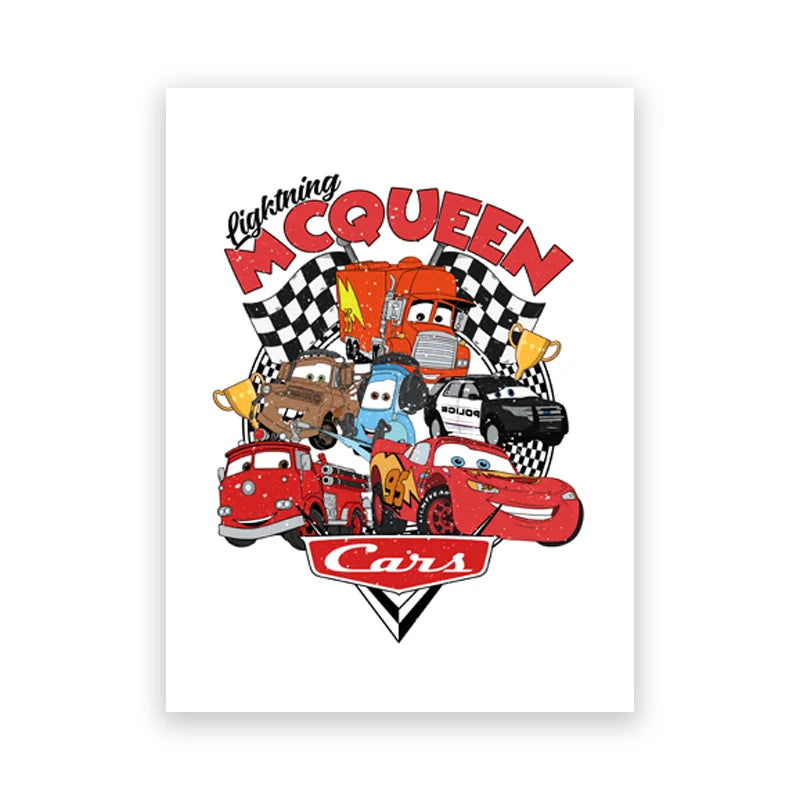 Cartoon Car Movie Art Prints Cars Animation Canvas Painting Lightning McQueen Poster For Boys Room Wall Pictures Decor