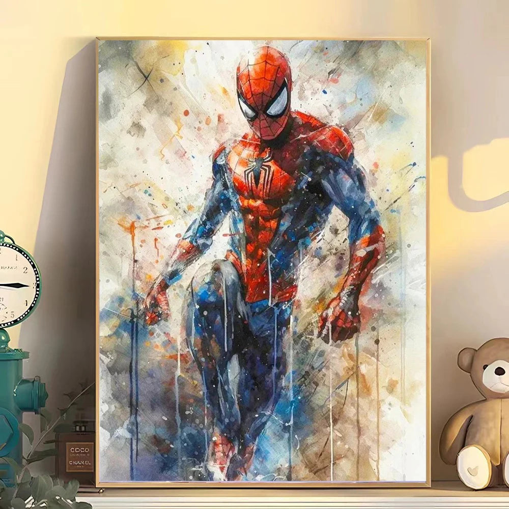 Marvel Movie Art Poster Spider Man Iron Man Deadpool Canvas Painting Classic Anime Character Mural Home Wall Decoration Gift