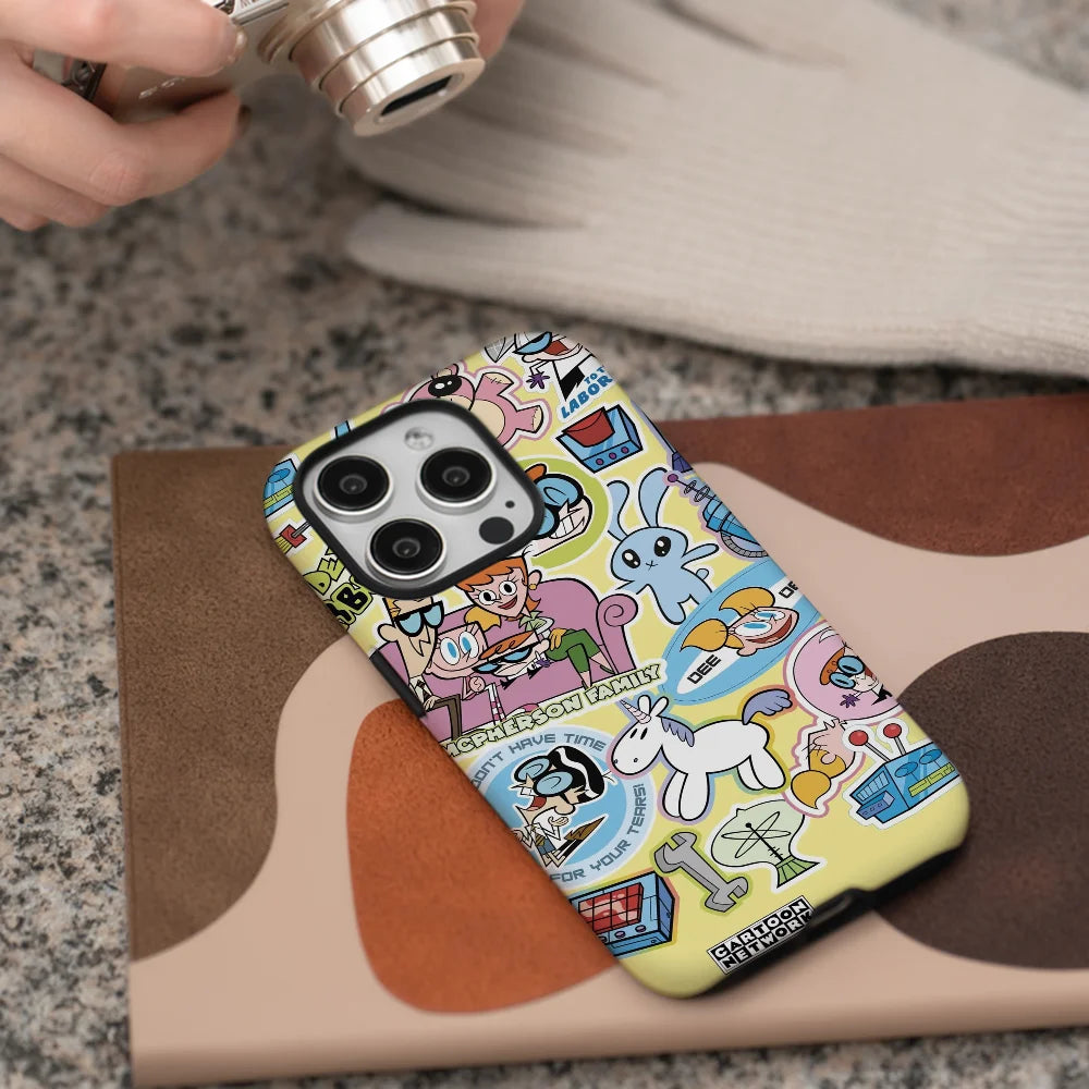 Cartoon D-Dexter s L-Lab Sticker Phone Case Phone Case Film shell For iPhone 16 15 14 13 12 11 Pro Max Plus