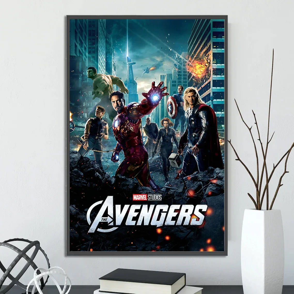 I-Iron Man M-Marvel Movie Poster Self-adhesive Wallpaper Figures Home Decoration Painting Wall T-Thor Art Bedroom Cartoons Decor