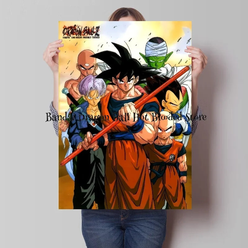 Bandai Classic Anime Dragon Ball HD Poster Goku Gohan Vegeta Piccolo Friza Retro Canvas Painting Print Wall Art Children Gift