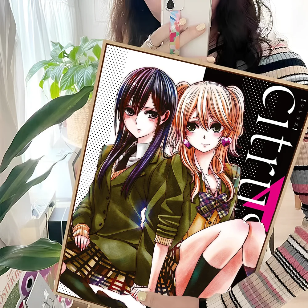 Japanese Anime Citrus Movie Sticky Posters Retro Kraft Paper Sticker DIY Room Bar Art Wall Painting