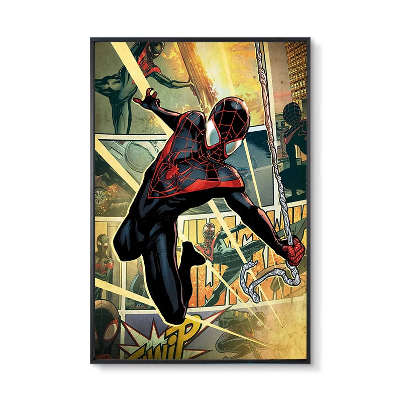 Marvel Super Hero Decorative Painting Anime Spider Man Art Poster Retro American Film Mural Home Childrens Room Wall Decor Print