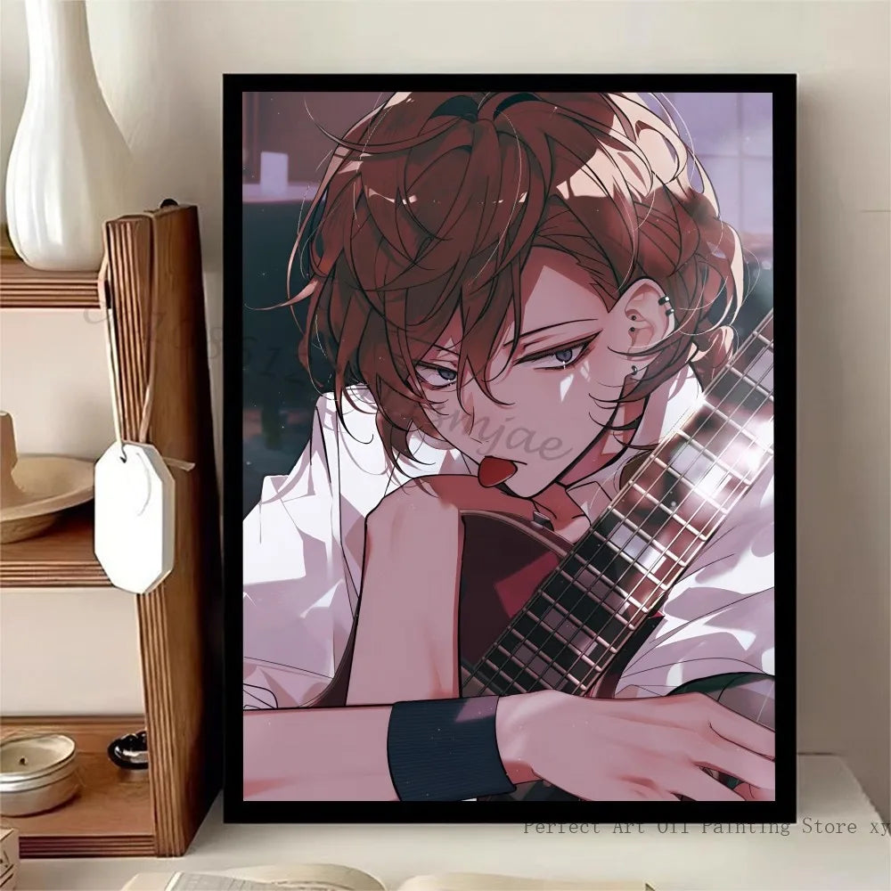 1pc Bungo Stray Dogs Dazai Chuuya Anime Poster Stickers Art Wall Murals Decor Game Room Decor Gifts Kawaii HD Painting Cat Cars