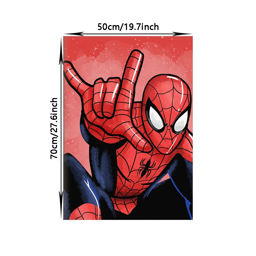 MINISO Poster Marvel Canvas Wall Art Print Mural Spider-Man Iron Man Captain America Cartoon Poster Home Decor Gift for Friends