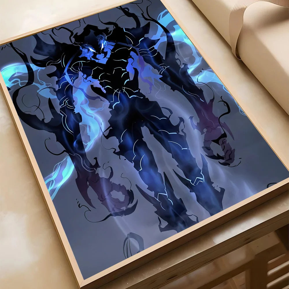 1pc S-Solo L-Leveling Poster Self-adhesive Art Waterproof Paper Sticker Coffee House Bar Room Wall Decor