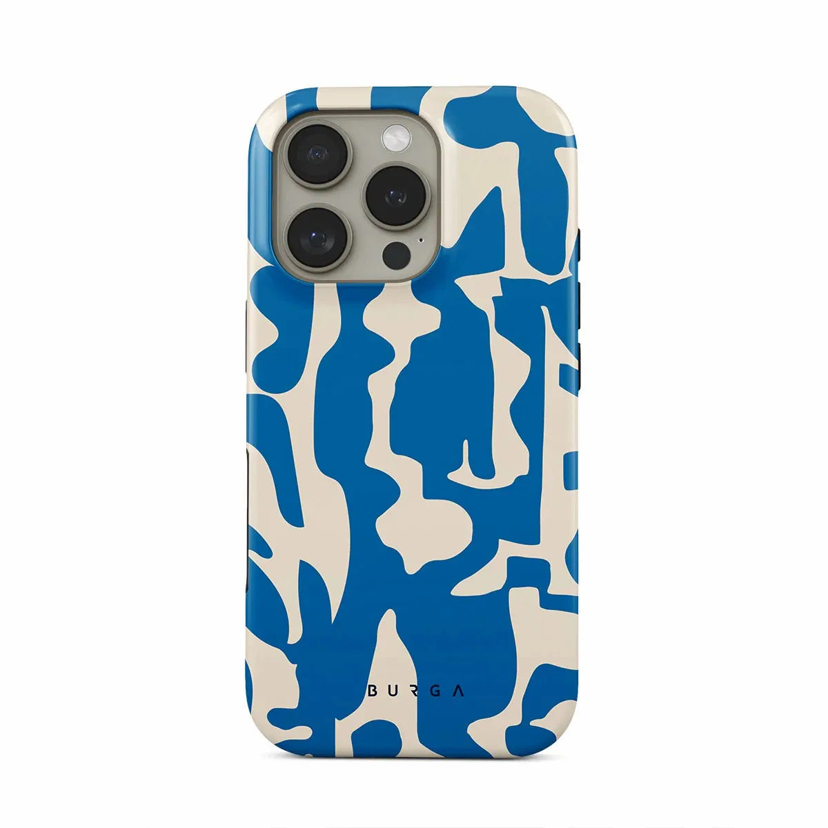 Blue and White Stripes BURGA Phone Case for iPhone 16 15 14 13 12 11 X XS XR XSMAX 7 8 Pro Max Plus Double-layer Back Cover