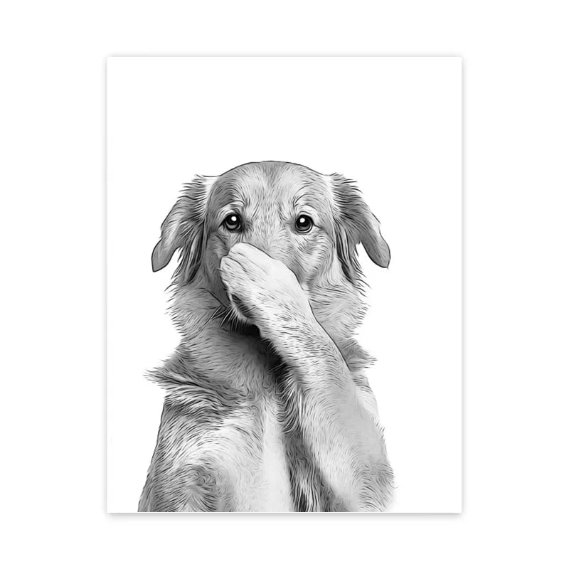 Funny Canvas Poster Cat Giraffe Dog Elephant Toilet Paper Bathtub Funny Bathroom Poster Wall Art Shower Room Home Decoration
