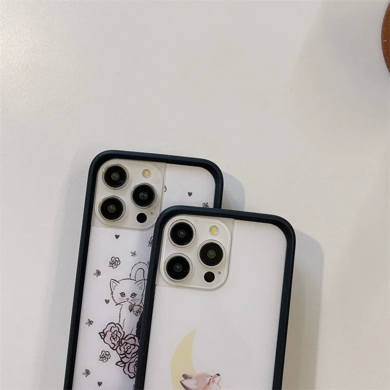 Wildflower 3D Kittens Camo Fox Phone Case for iPhone 16 15 14 13 12 Pro Max Plus 16pro Little Stinker WF Meow Cute Cover Funda