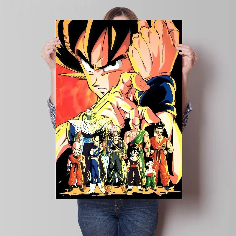 Bandai Classic Anime Dragon Ball HD Poster Goku Gohan Vegeta Piccolo Friza Retro Canvas Painting Print Wall Art Children Gift