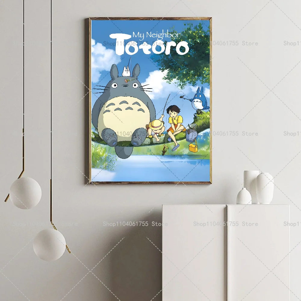 1PC Anime M-My N-Neighbor T-Totor Poster Self-adhesive Art Waterproof Paper Sticker Coffee House Bar Room Wall Decor