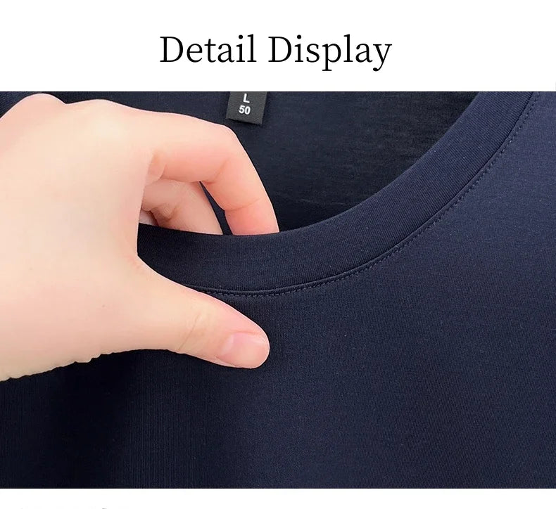 Designer brand short sleeve T-shirt high-end pony embroidery summer new top comfort breathable fashion round neck men's clothing