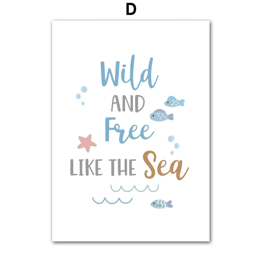 Whale Turtle Seahorse Octopus Nursery Wall Art Canvas Painting Nordic Posters And Prints Wall Pictures For Baby Kids Room Decor