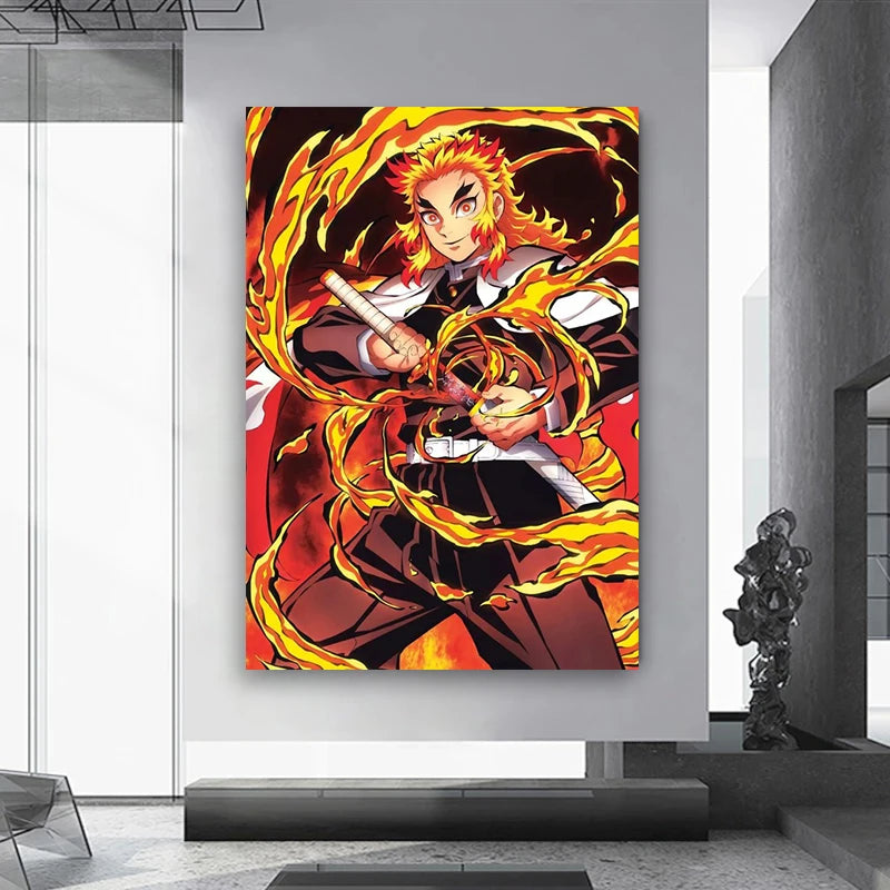 Anime Demon Slayer Classic Canvas Painting Anime Character Posters HD Wall Art Picture Modern Home Children's Room Decoration