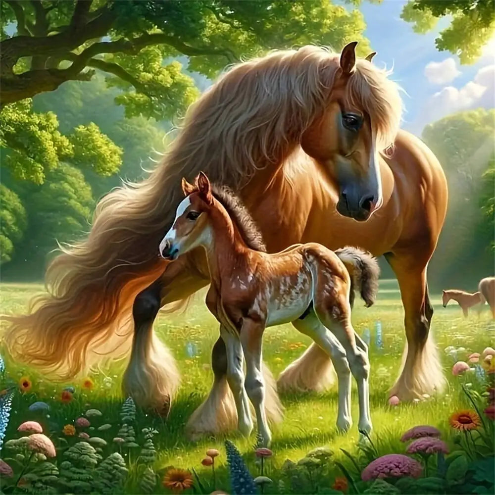 Momoart Diamond Embroidery Horse Animal New Arrival Painting Picture Rhinestones Diamond Mosaic Cross Stitch Handicraft