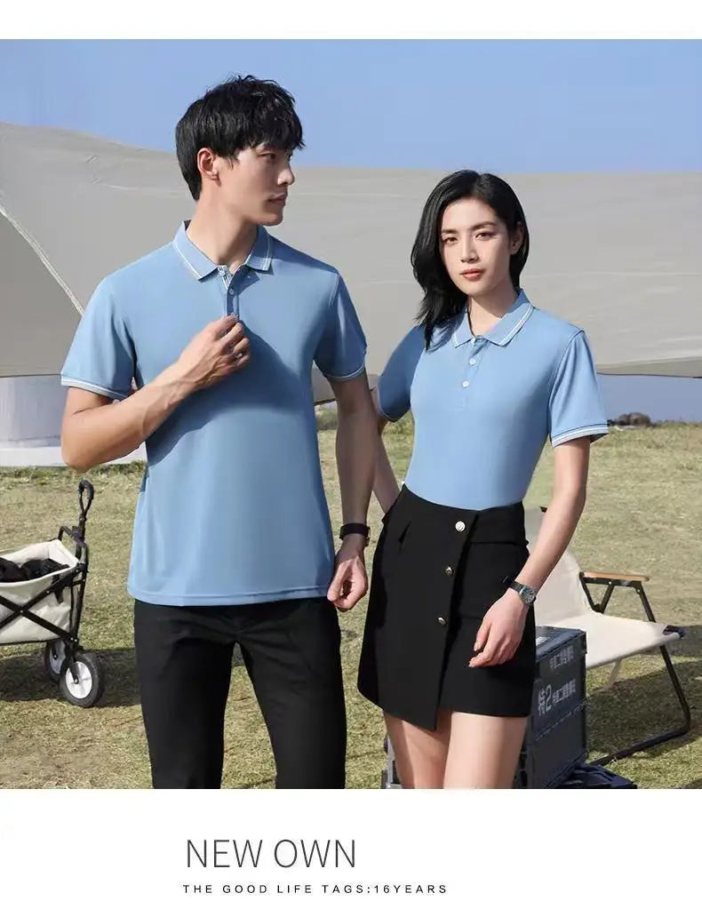 Summer Men's Polo Shirt Short Sleeve Collar Button T-shirt Men's Casual Fashion Street Wear Lightweight Jogging Top