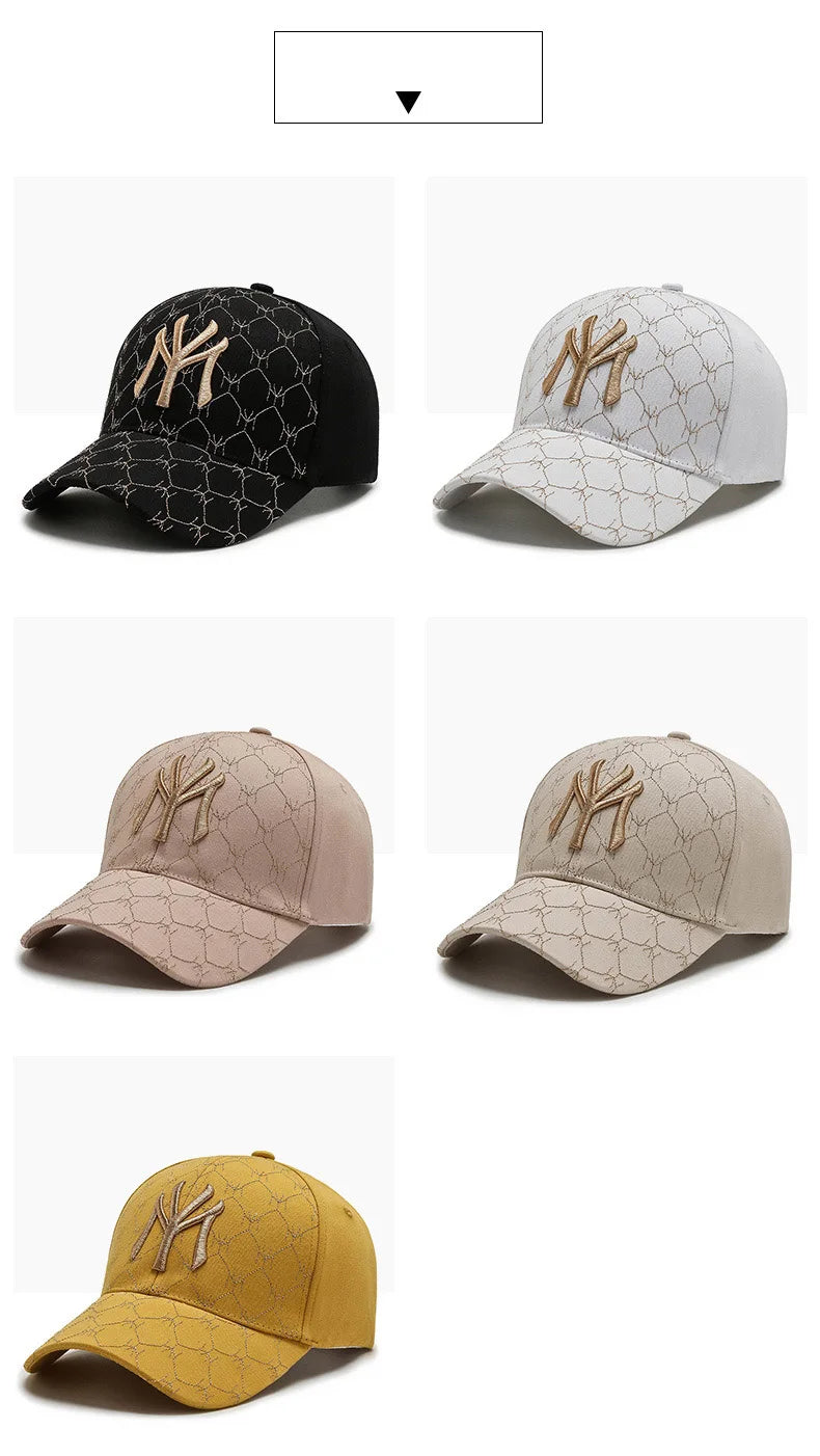 Fashion New MY Embroidered Baseball Cap Men Women Outdoor Sport Visor Sun Hat Adjustable Breathable Snapback Hip Hop Hats Gorras