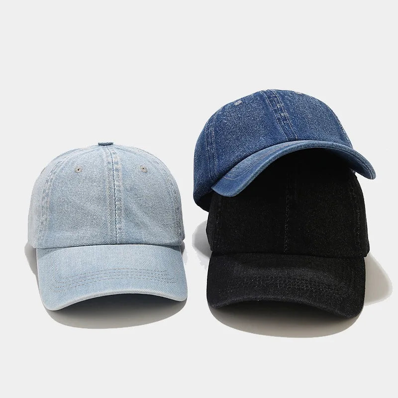 Vintage Washed Cotton Baseball Cap Men Women Denim Dad Trucker Hat Outdoor Adjustable Snapback Cap