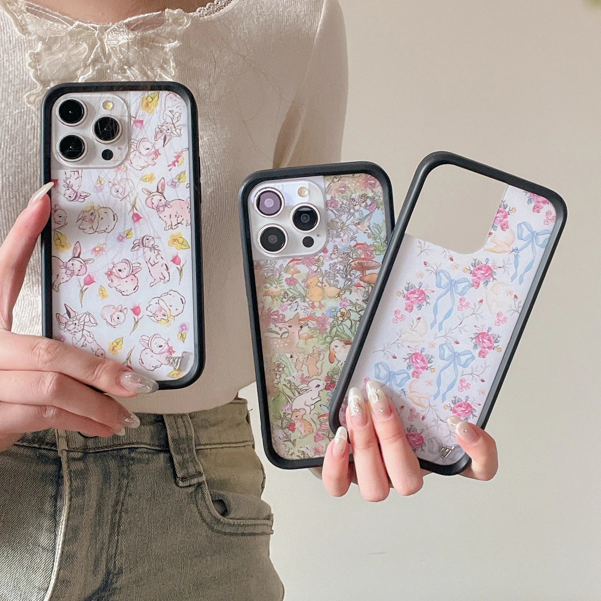 Wildflower 3D Heart Love Flower Cherry Cake Case For iPhone 15 14 13 12 16 Pro Max WF Fashion Girl Bow Ballet Dance Shoes Cover