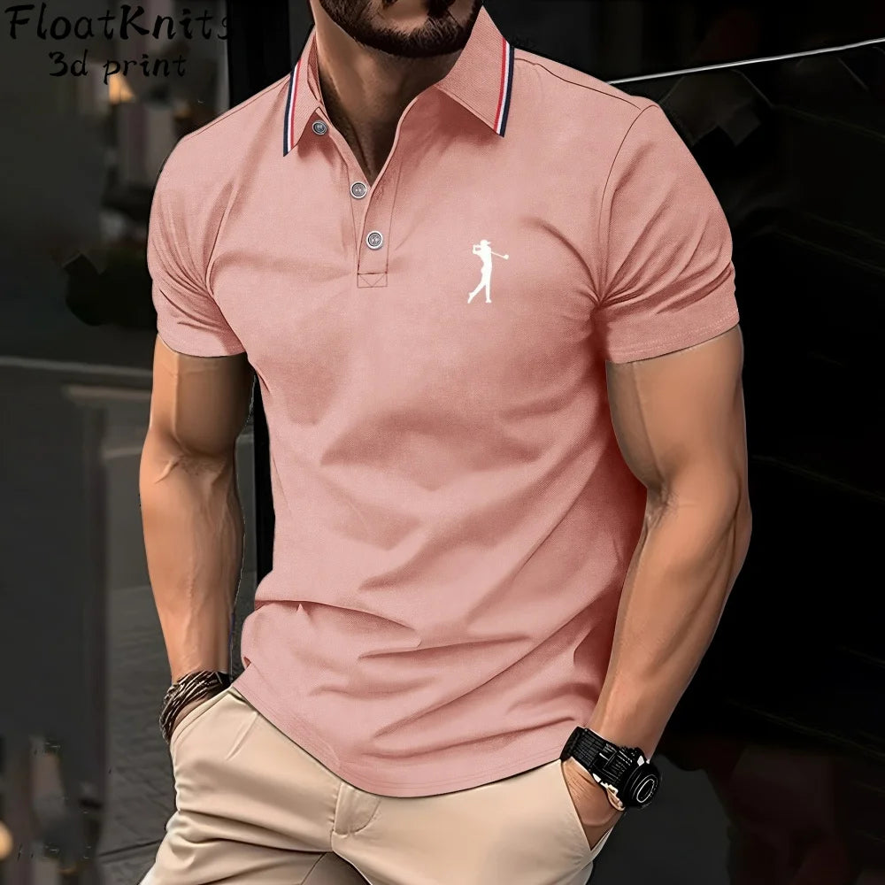 Fashion Minimalist Printed Mens Polo Shirts Short Sleeve Tee Men's Clothing Casual Simple T-Shirts for Men New in Tops & Tees