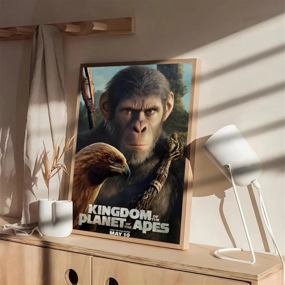 1PC Cool Movie Kingdom Of The Planet Of The Apes Poster Self-adhesive Postera Painting Print Aesthetic Pictures Home Room Decor