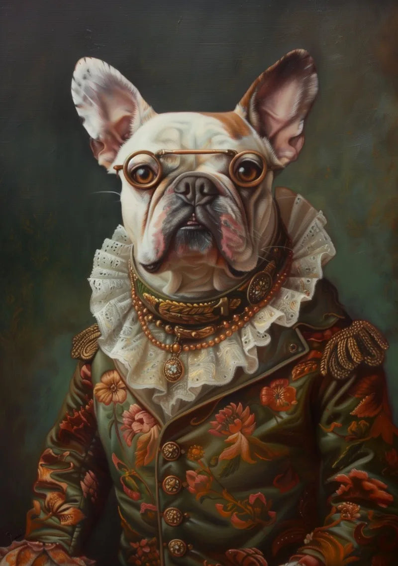 Animal Pet French Bull Dog Giraffe Cat Dog Portrait Poster Print Wall Art Pictures Canvas Painting Living Room Home Decor Gift