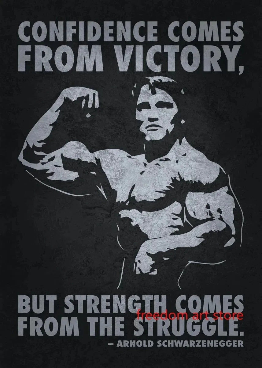 Gym Motivation Muscle Man Bodybuilding Fitness Strength Barbell Art Poster Canvas Painting Wall Print Picture for Home Gym Decor